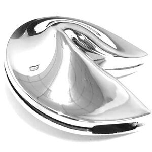 Silver Plated Metal Trinket Box Chinese Fortune Cookie Hinged Keepsake